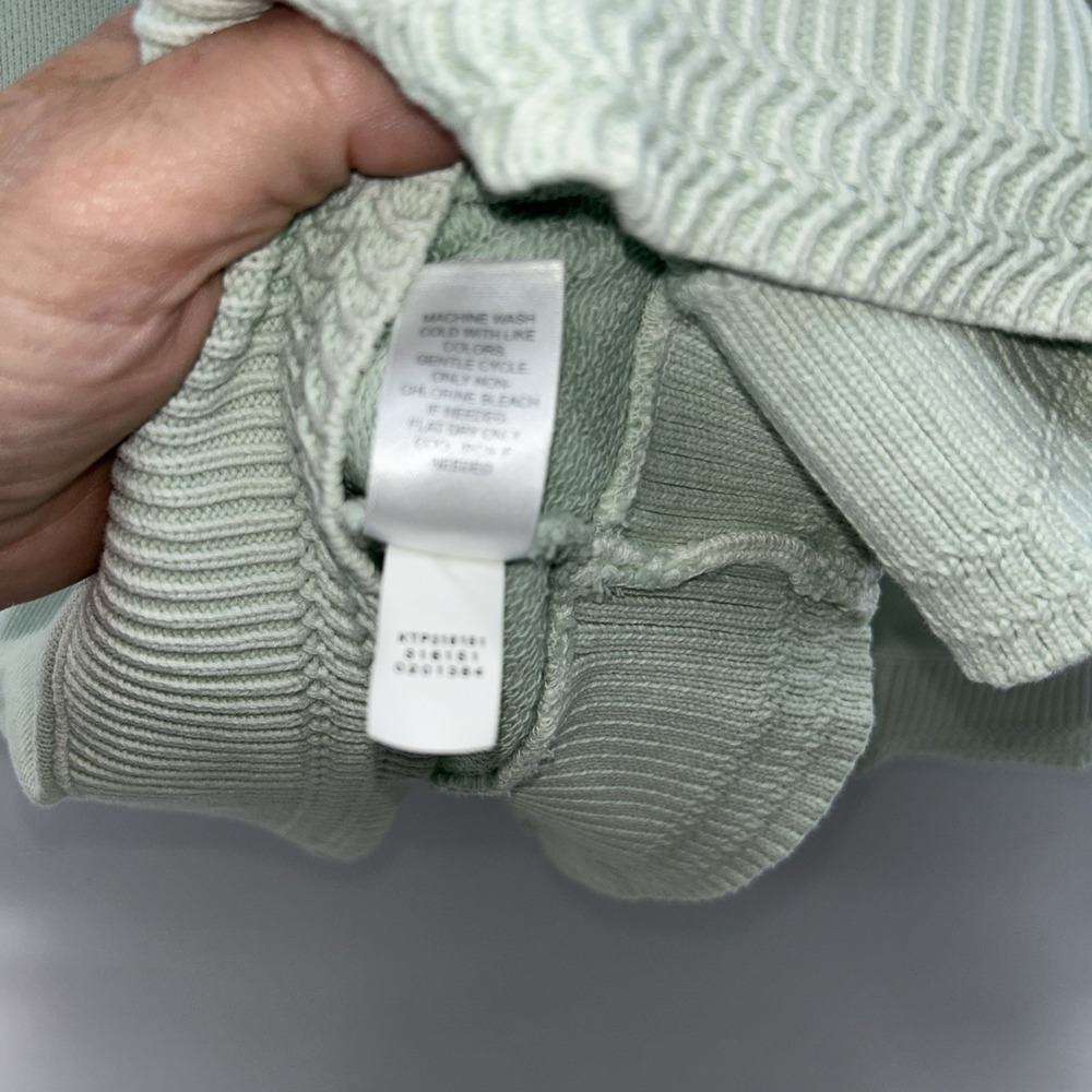J. Jill Womens Sweater Sz L Mint Green Relaxed Casual Drop Shoulder Cotton Boat - Picture 8 of 8